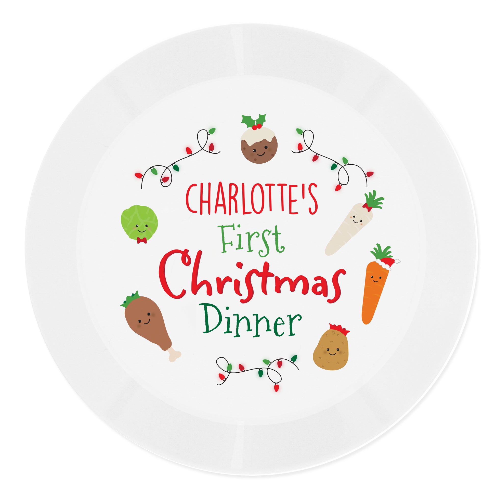 Personalised 'First Christmas Dinner' Plastic Plate - MK&JD Gifts