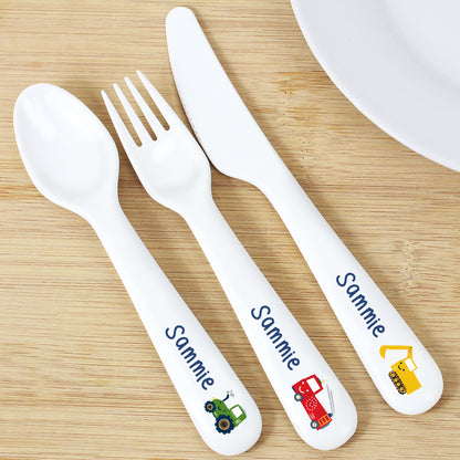 Personalised Vehicles Plastic Cutlery - MK&JD Gifts