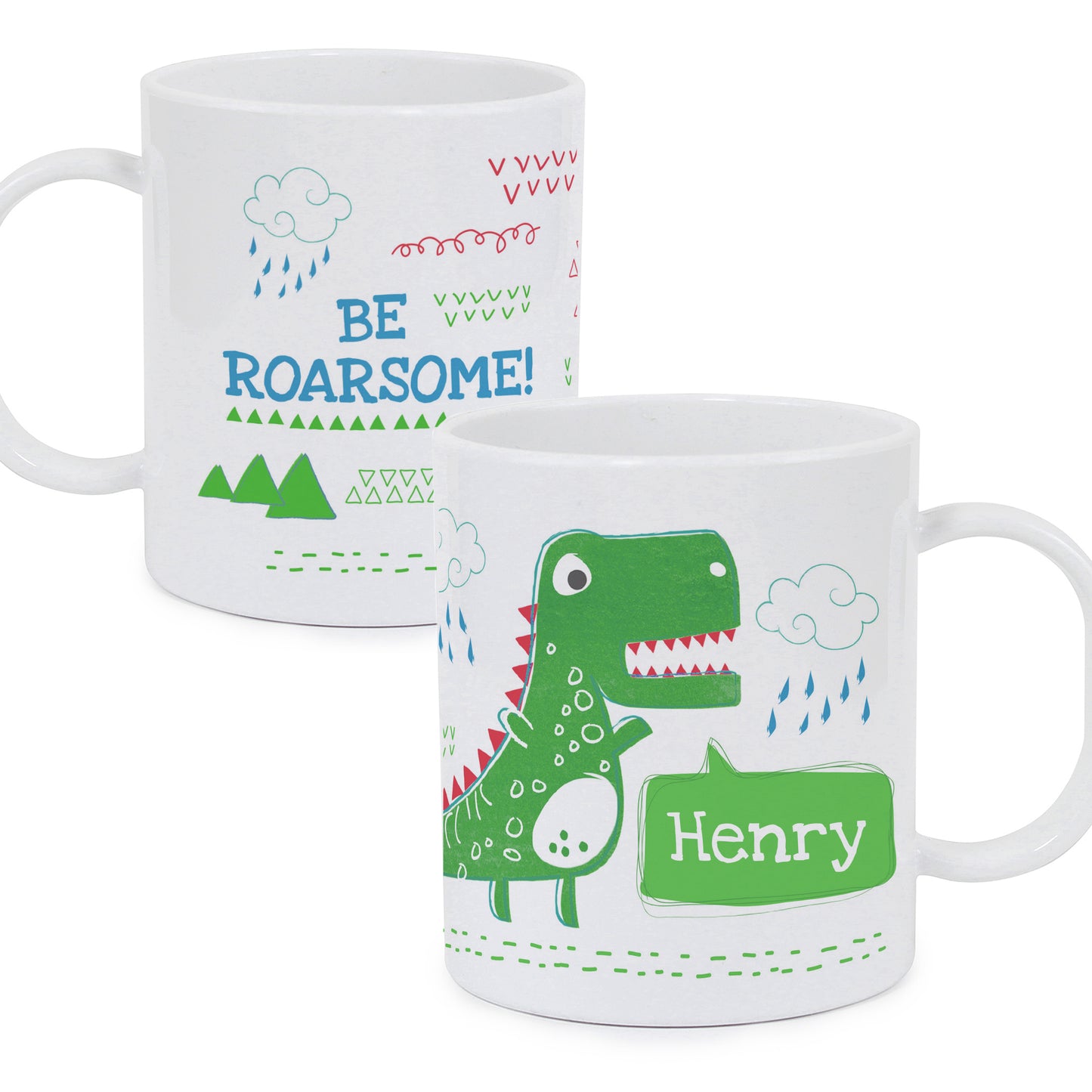 Personalised Be Roarsome Dinosaur Plastic Mug - MK&JD Gifts