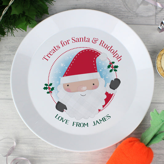 Personalised Santa Christmas Eve Mince Pie Plastic Plate - MK&JD Gifts