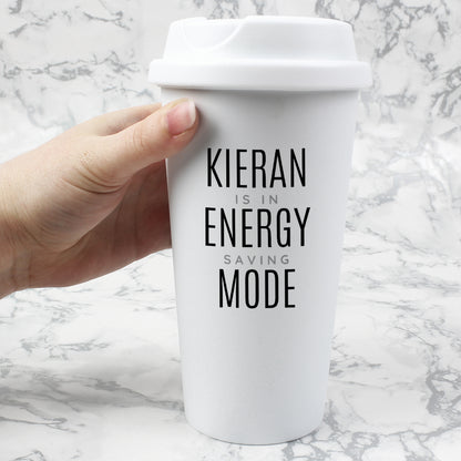 Personalised Black Text Slogan Insulated Reusable Eco Travel Cup - MK&JD Gifts
