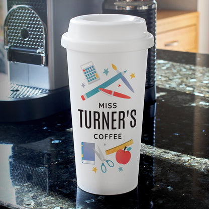 Personalised Teachers Insulated Reusable Eco Travel Cup - MK&JD Gifts
