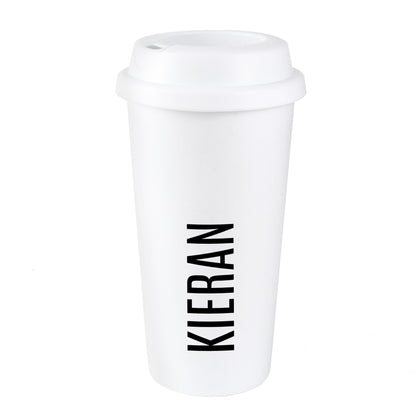 Personalised Name Insulated Reusable Eco Travel Cup - MK&JD Gifts