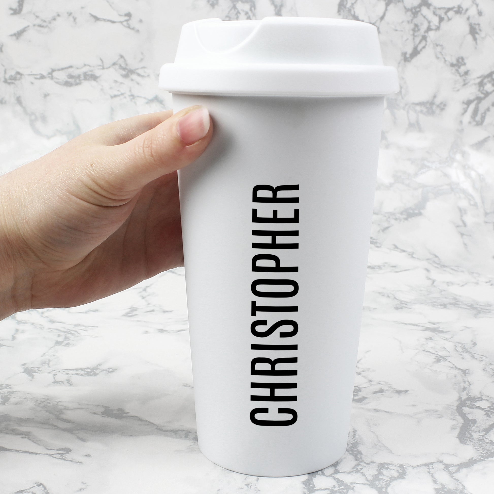 Personalised Name Insulated Reusable Eco Travel Cup - MK&JD Gifts