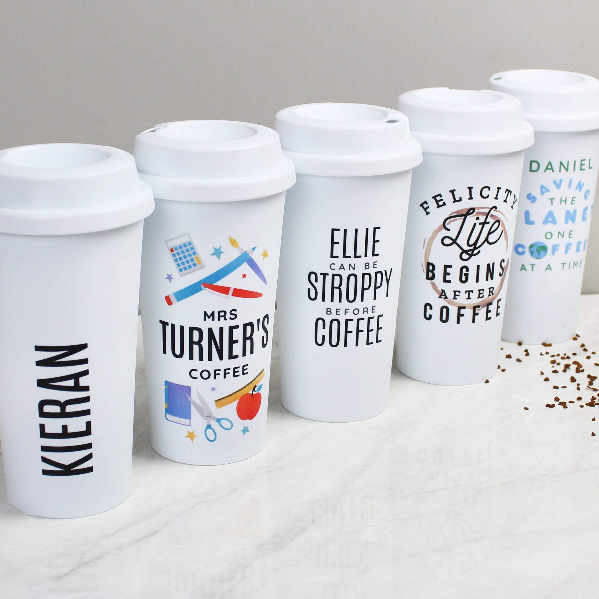 Personalised 'Saving the Planet' Insulated Reusable Eco Travel Cup - MK&JD Gifts