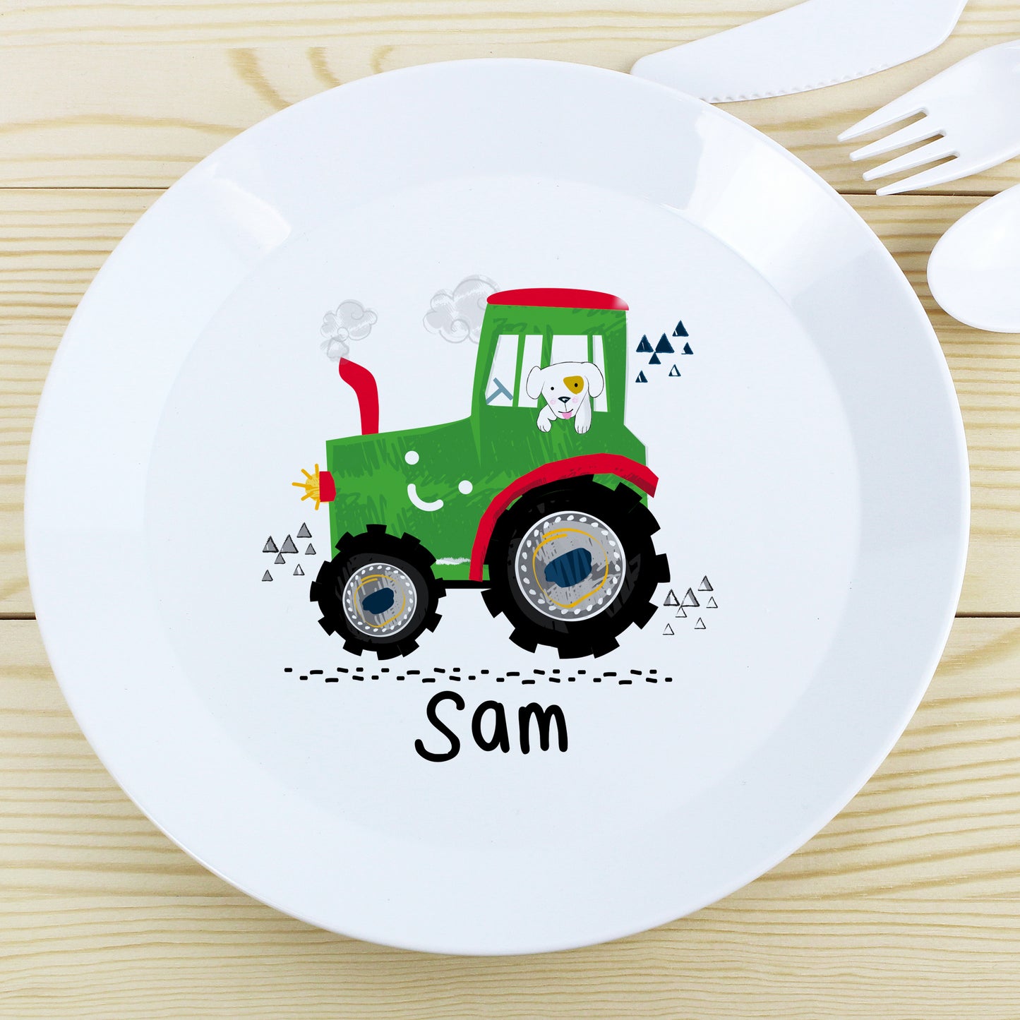 Personalised Tractor Plastic Plate - MK&JD Gifts