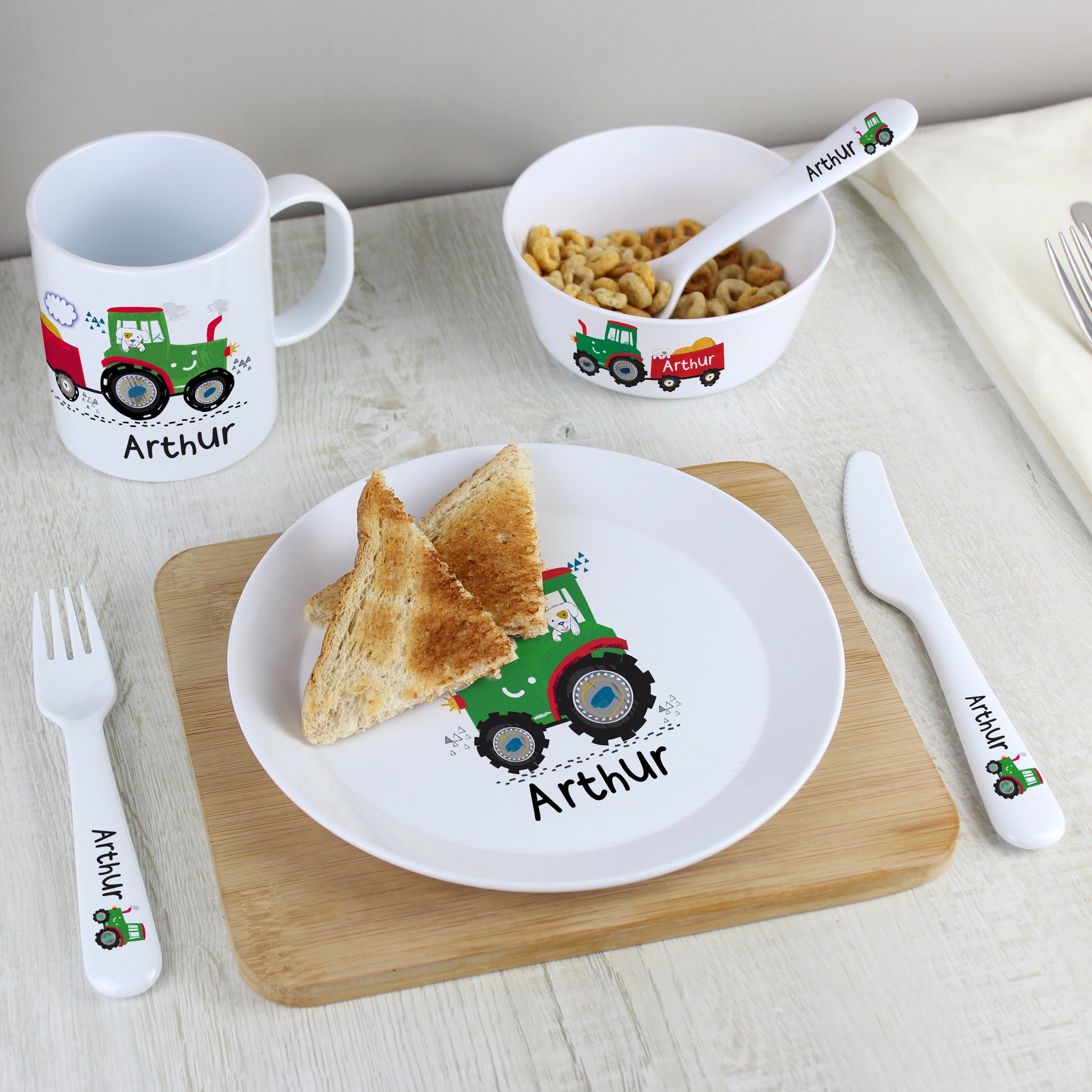 Personalised Tractor Plastic Plate - MK&JD Gifts