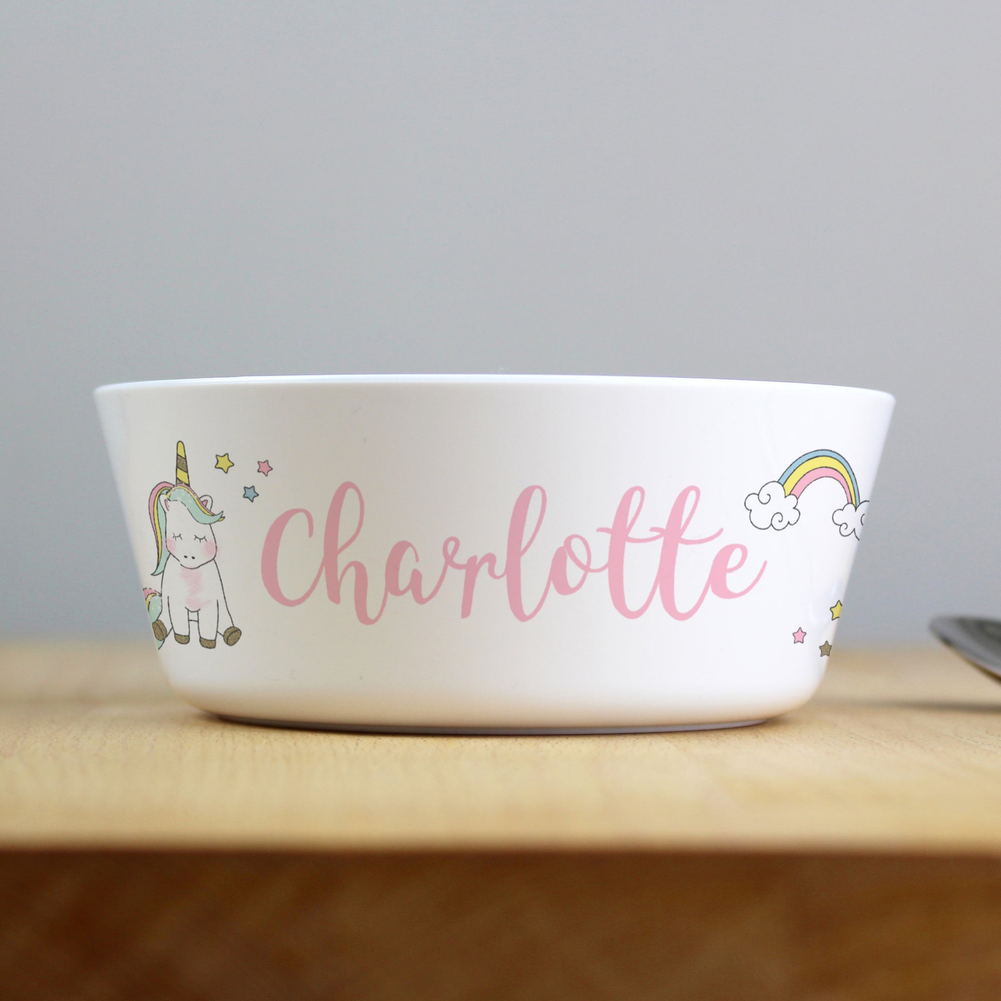 Personalised Baby Unicorn Plastic Bowl - MK&JD Gifts