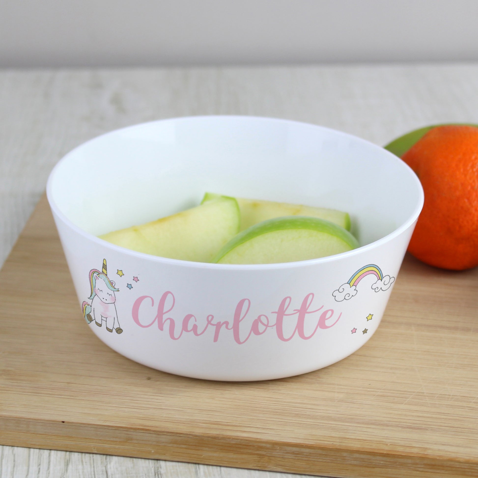 Personalised Baby Unicorn Plastic Bowl - MK&JD Gifts