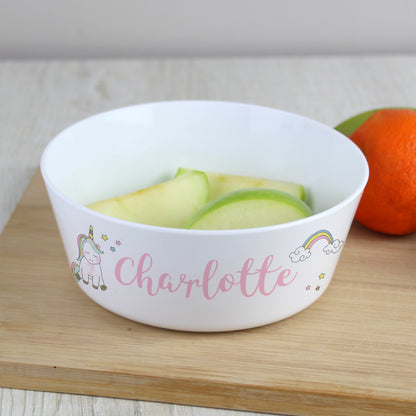 Personalised Baby Unicorn Plastic Bowl - MK&JD Gifts