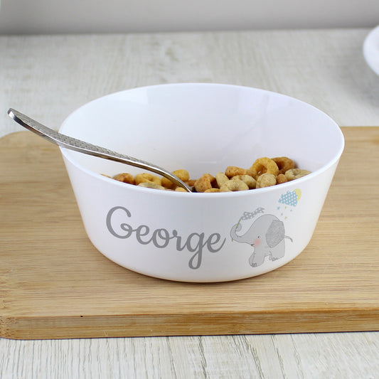 Personalised Hessian Elephant Plastic Bowl - MK&JD Gifts