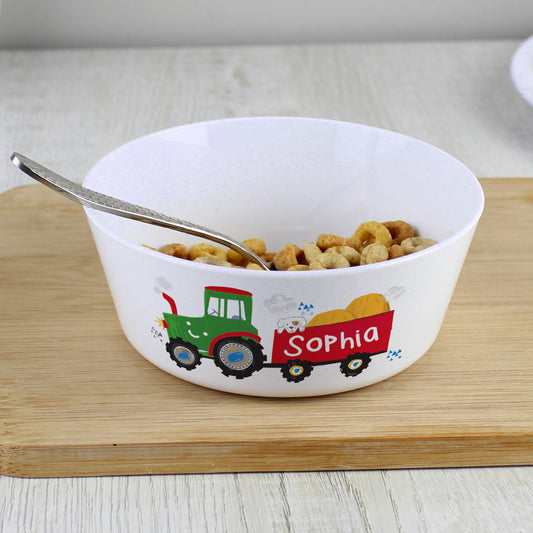Personalised Tractor Plastic Bowl - MK&JD Gifts