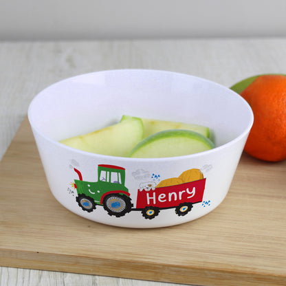 Personalised Tractor Plastic Bowl - MK&JD Gifts