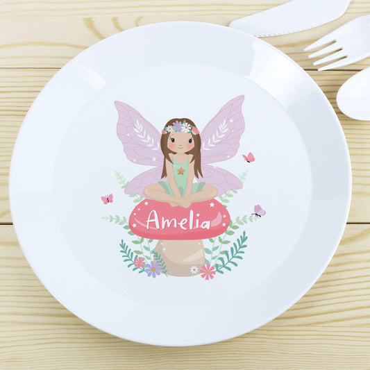 Personalised Toadstool Fairy Plastic Plate - MK&JD Gifts