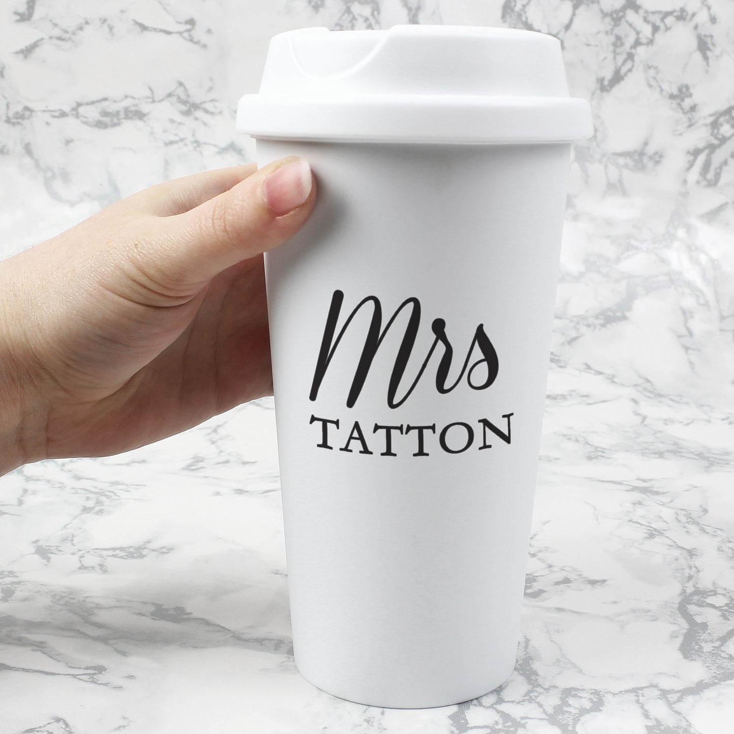 Personalised Free Text Insulated Reusable Eco Travel Cup - MK&JD Gifts