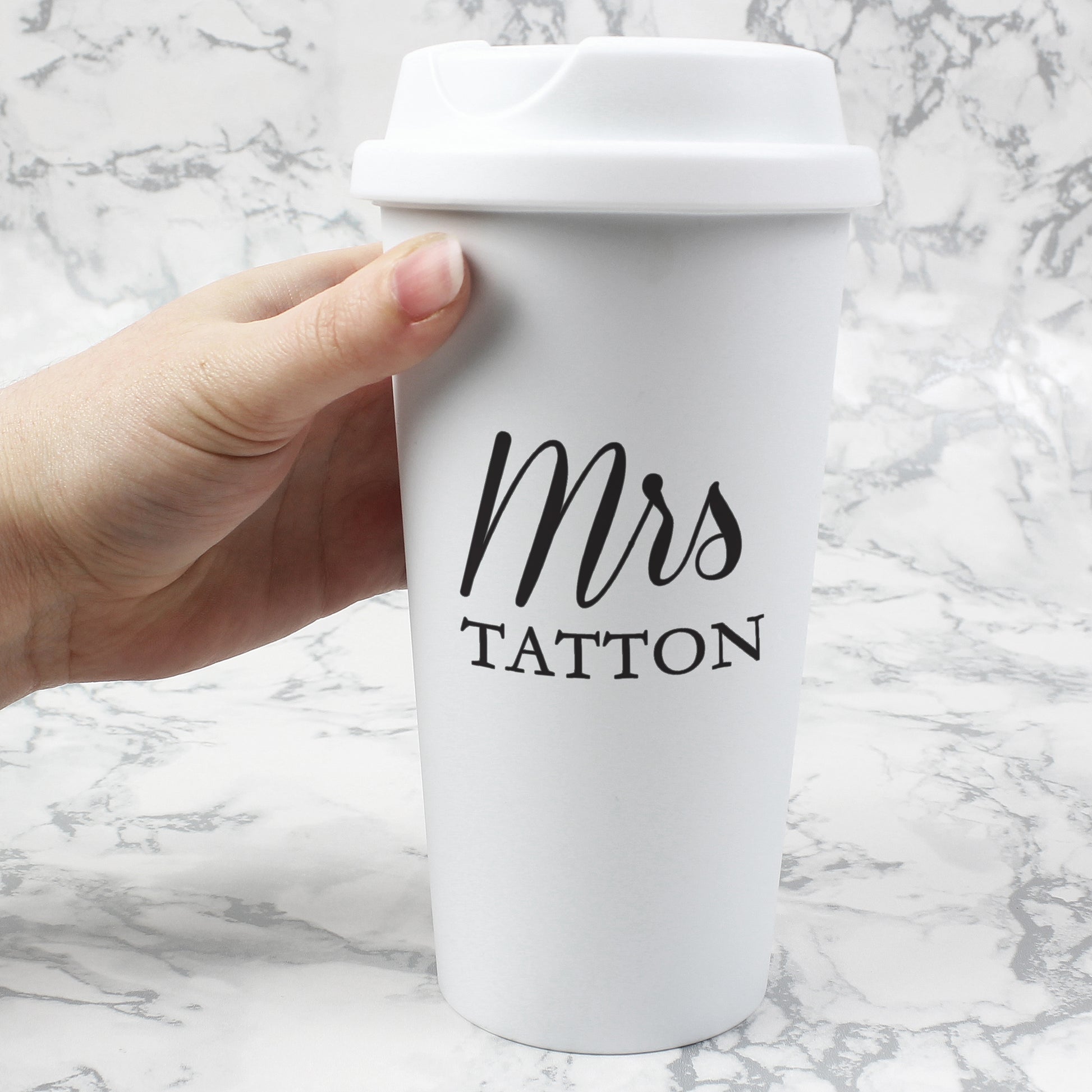 Personalised Free Text Insulated Reusable Eco Travel Cup - MK&JD Gifts