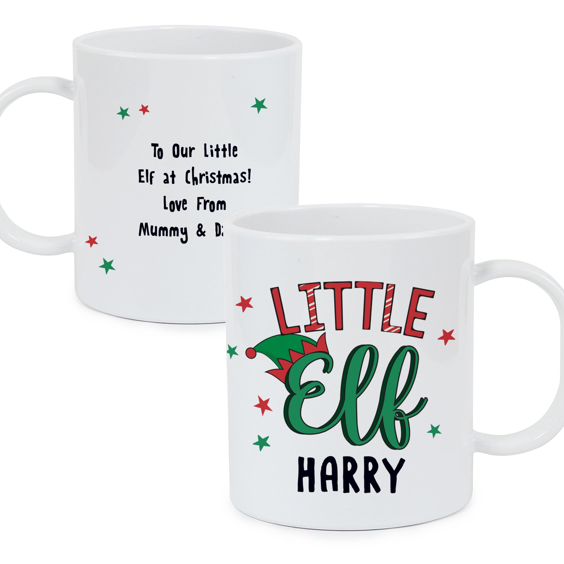 Personalised Little Elf Plastic Mug - MK&JD Gifts