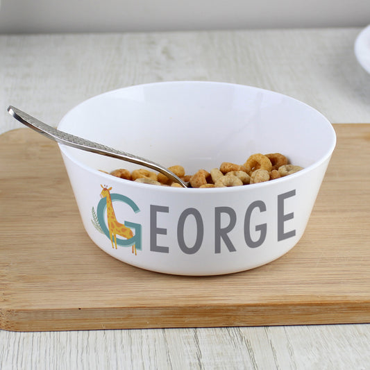 Personalised Animal Alphabet Plastic Bowl - MK&JD Gifts