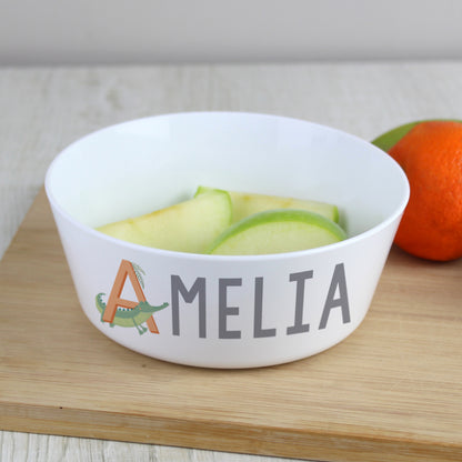 Personalised Animal Alphabet Plastic Bowl - MK&JD Gifts