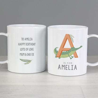 Personalised Animal Alphabet Plastic Mug - MK&JD Gifts