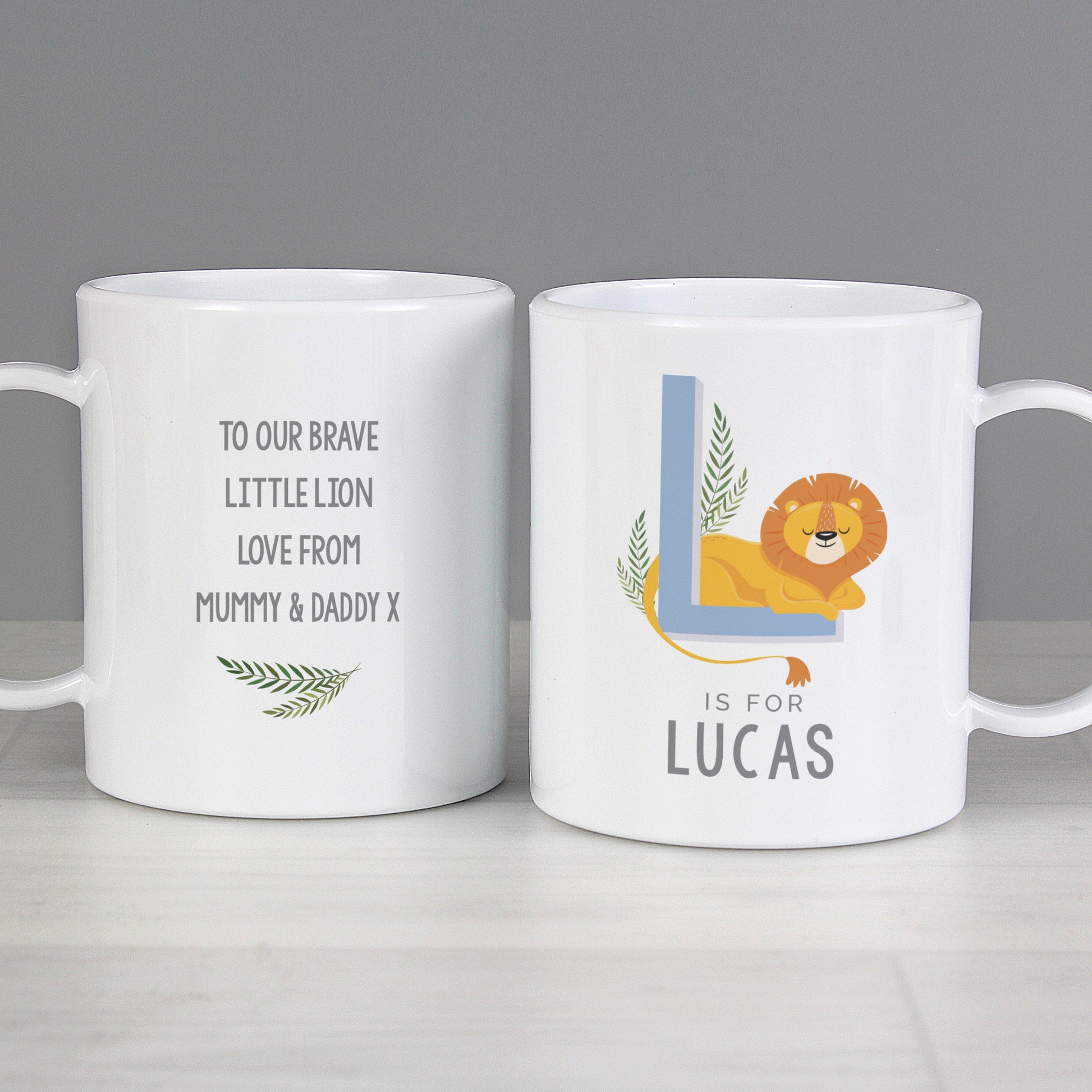 Personalised Animal Alphabet Plastic Mug - MK&JD Gifts