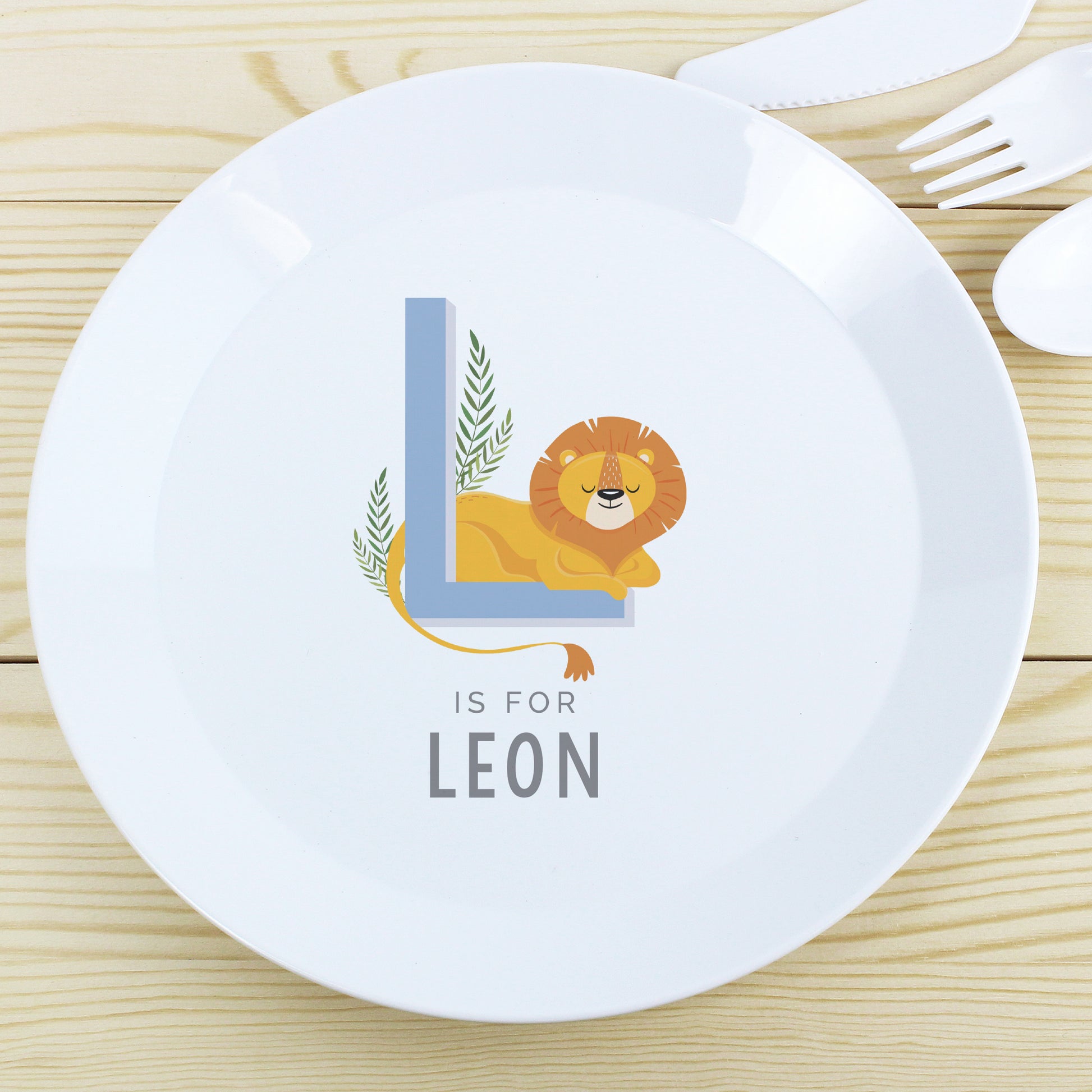 Personalised Animal Alphabet Plastic Plate - MK&JD Gifts