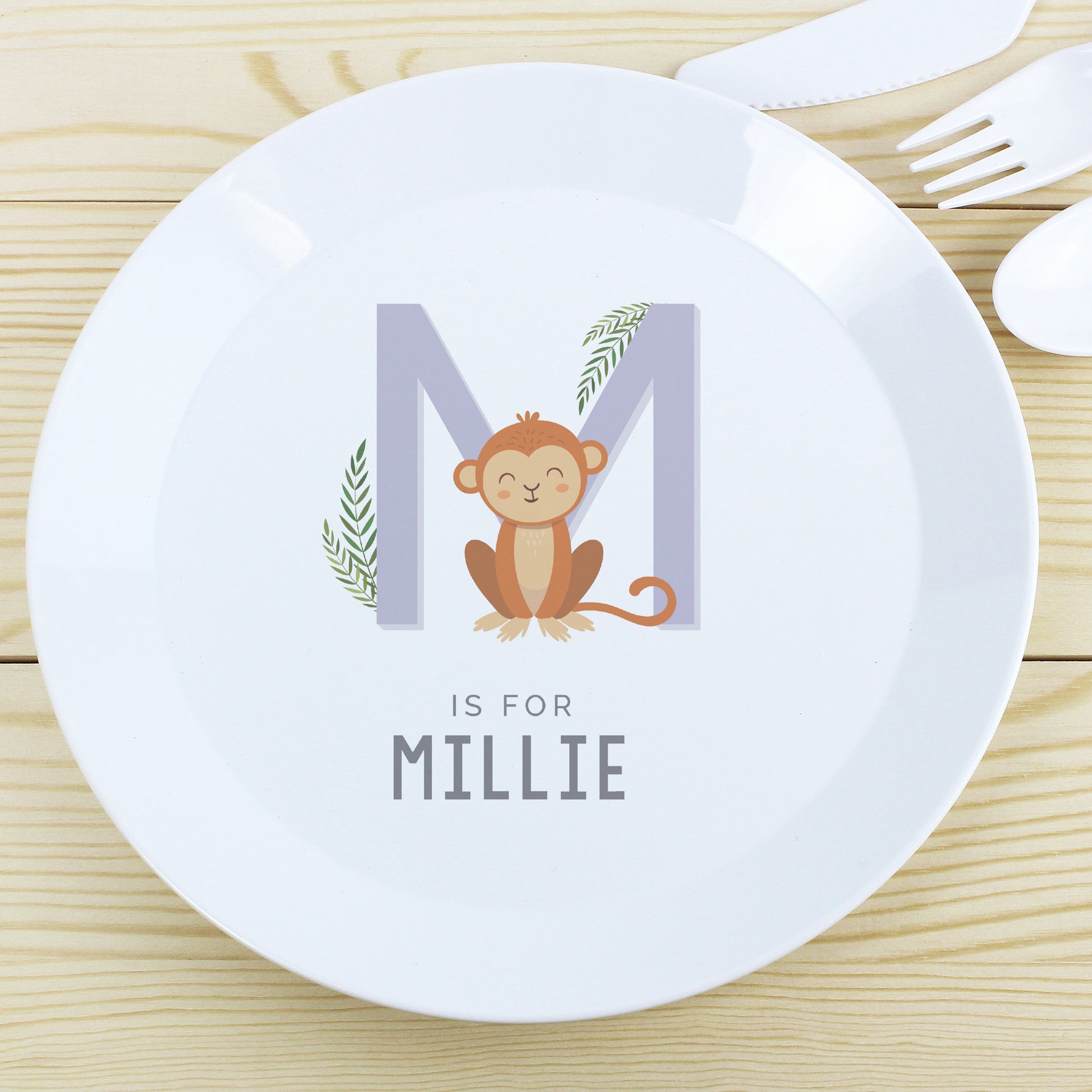 Personalised Animal Alphabet Plastic Plate - MK&JD Gifts