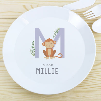 Personalised Animal Alphabet Plastic Plate - MK&JD Gifts