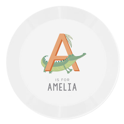 Personalised Animal Alphabet Plastic Plate - MK&JD Gifts
