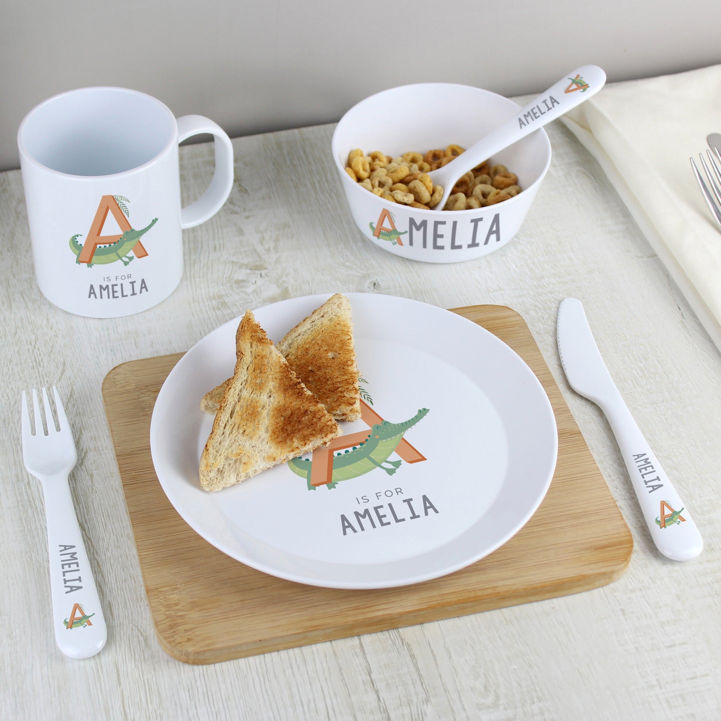 Personalised Animal Alphabet Plastic Plate - MK&JD Gifts