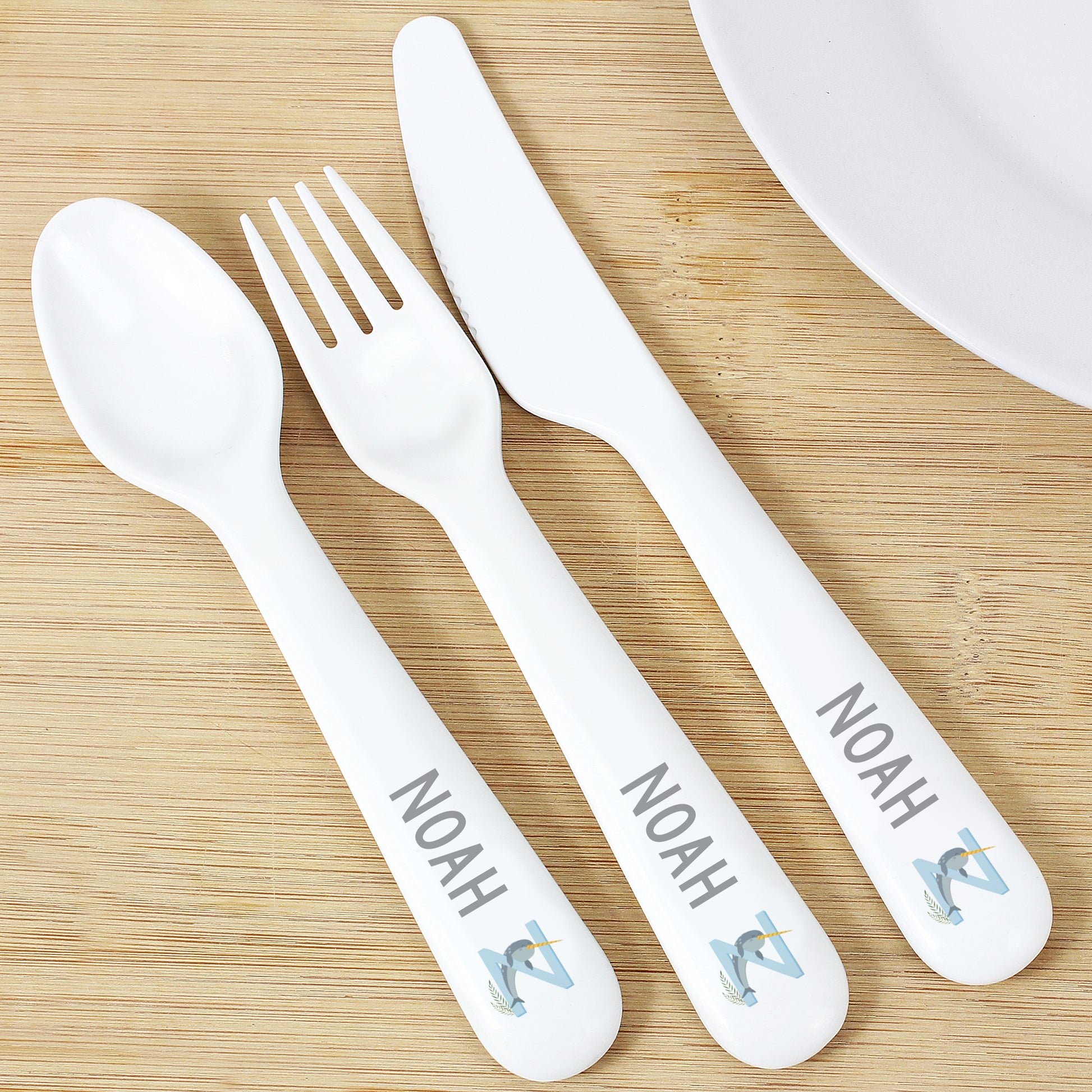 Personalised Animal Alphabet Plastic Cutlery - MK&JD Gifts