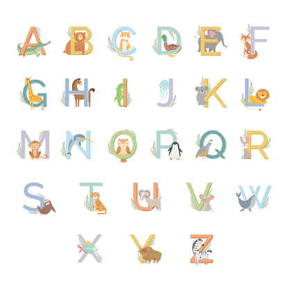 Personalised Animal Alphabet Plastic Cutlery - MK&JD Gifts