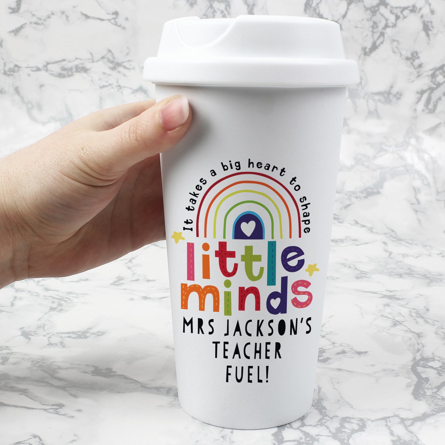 Personalised Shape Little Minds Travel Mug - MK&JD Gifts