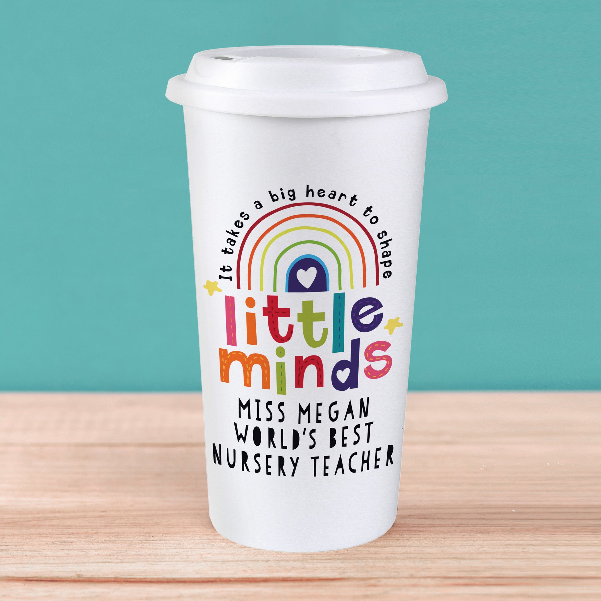 Personalised Shape Little Minds Travel Mug - MK&JD Gifts