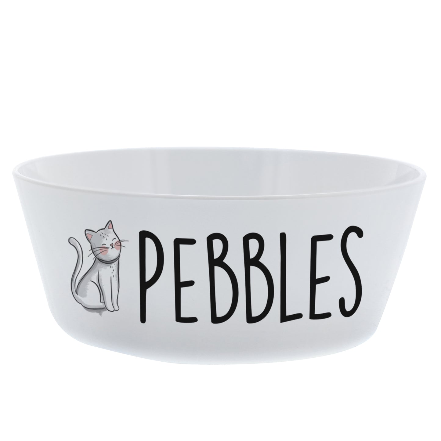 Personalised Scribble Cat Plastic Cat Bowl - MK&JD Gifts