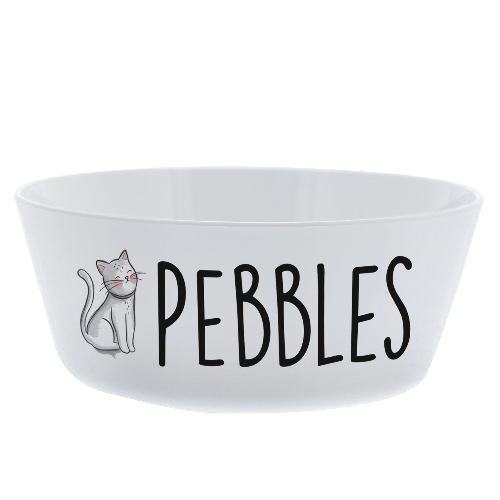 Personalised Scribble Cat Plastic Cat Bowl - MK&JD Gifts