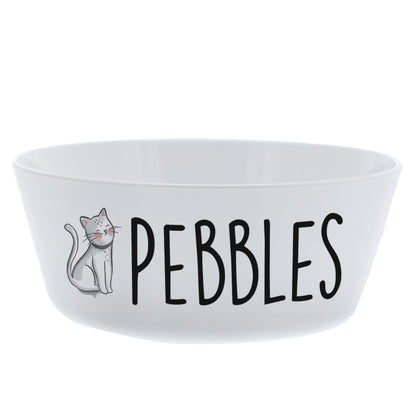 Personalised Scribble Cat Plastic Cat Bowl - MK&JD Gifts