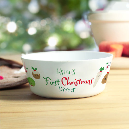 Personalised 1st Christmas Dinner Plastic Bowl - MK&JD Gifts