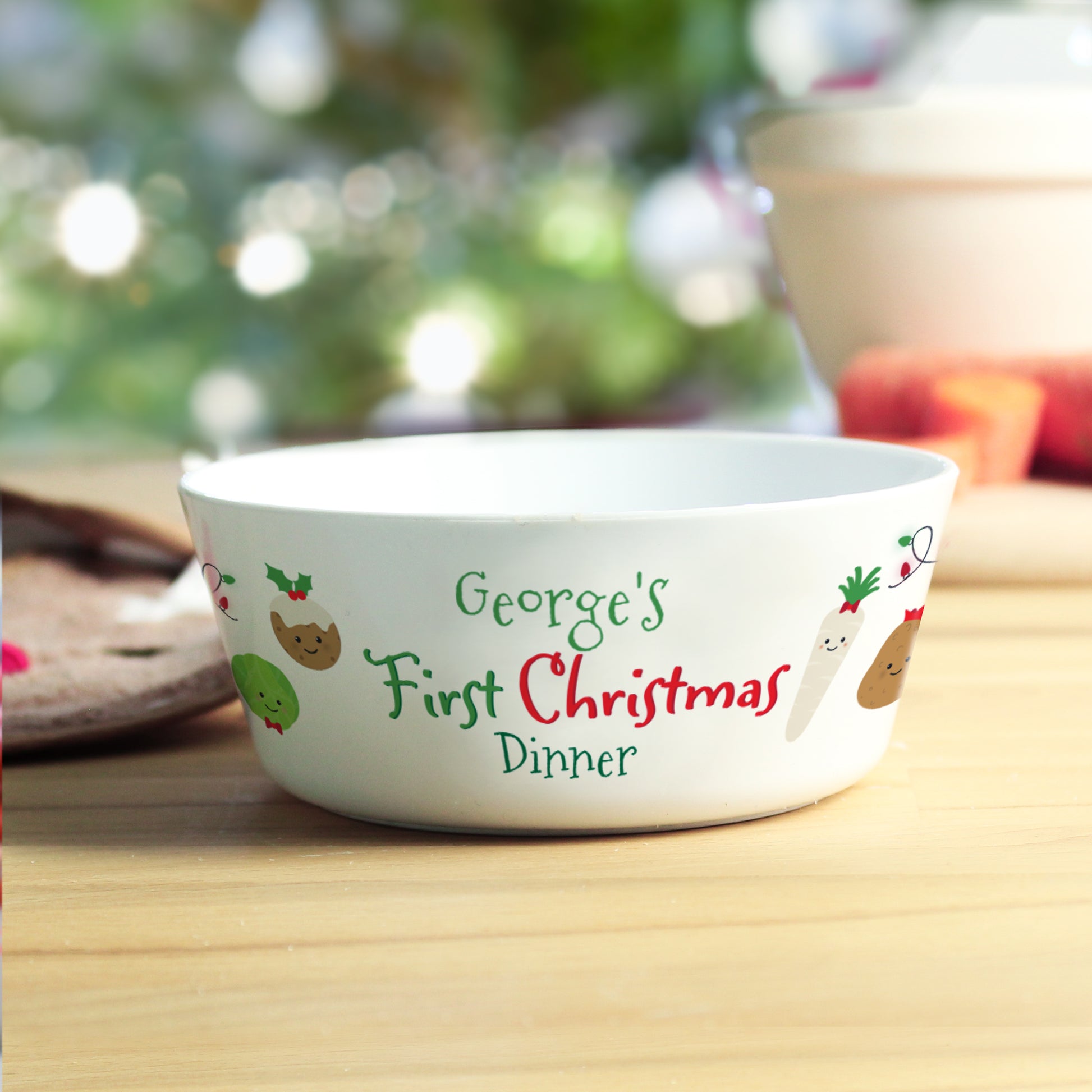 Personalised 1st Christmas Dinner Plastic Bowl - MK&JD Gifts