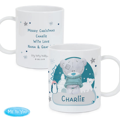 Personalised Winter Explorer Tiny Tatty Teddy Plastic Mug - MK&JD Gifts