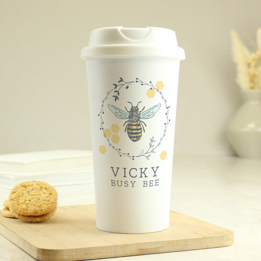 Personalised Bee Insulated Travel Cup - MK&JD Gifts