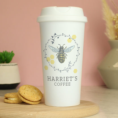 Personalised Bee Insulated Travel Cup - MK&JD Gifts