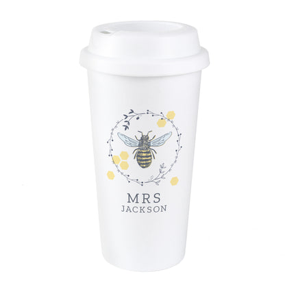 Personalised Bee Insulated Travel Cup - MK&JD Gifts