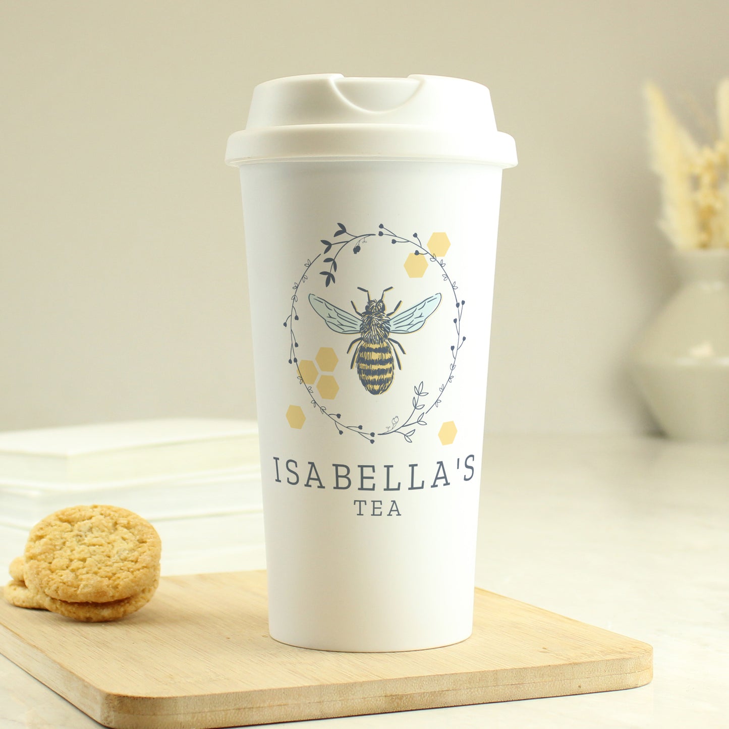 Personalised Bee Insulated Travel Cup - MK&JD Gifts