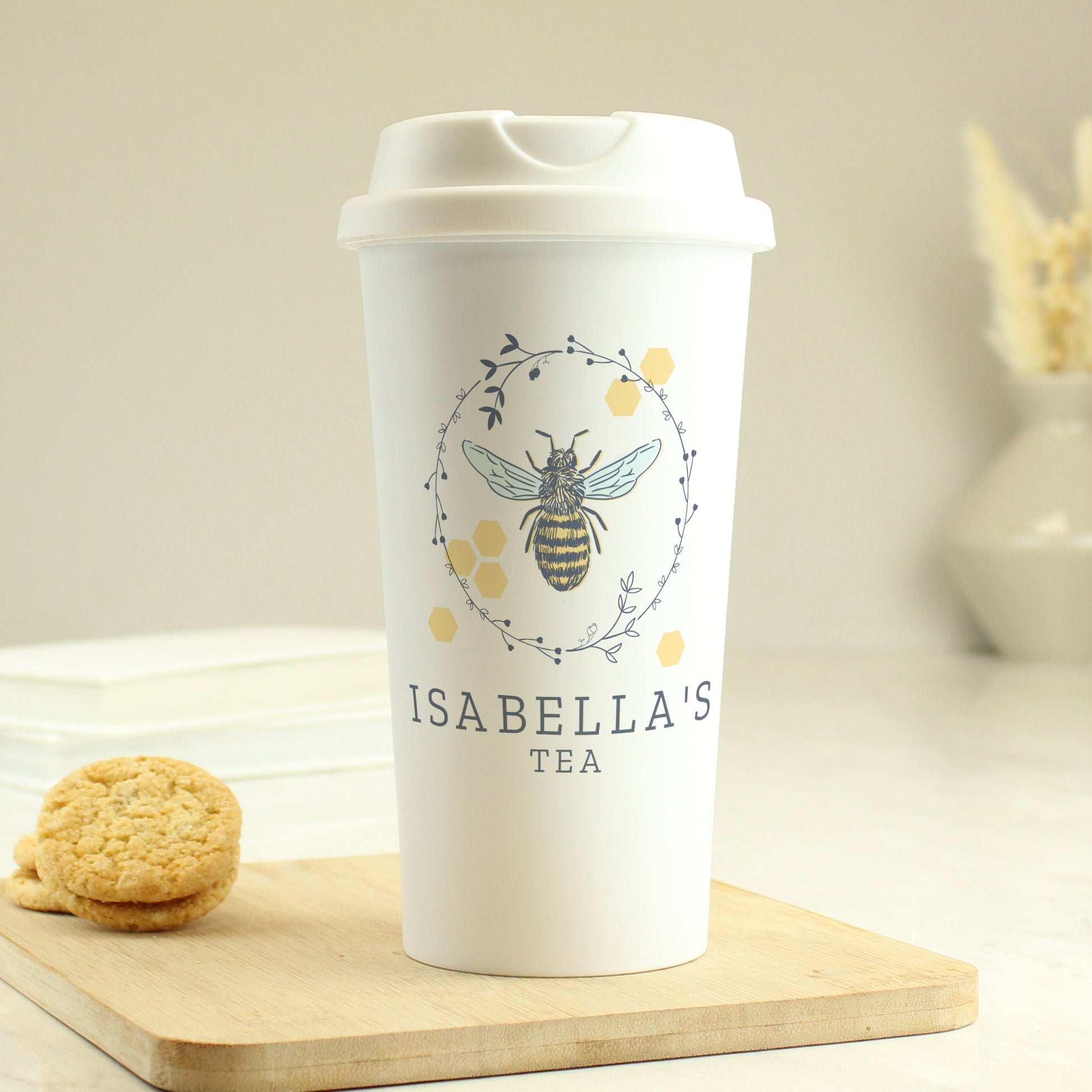 Personalised Bee Insulated Travel Cup - MK&JD Gifts