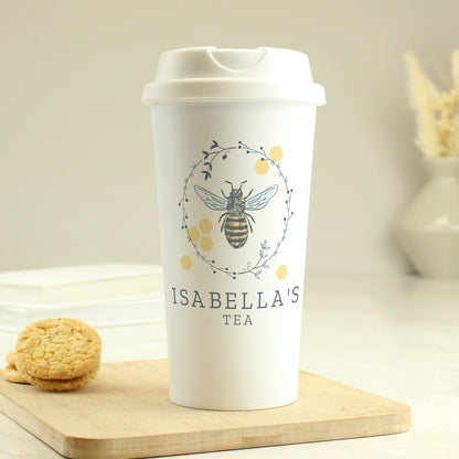Personalised Bee Insulated Travel Cup - MK&JD Gifts