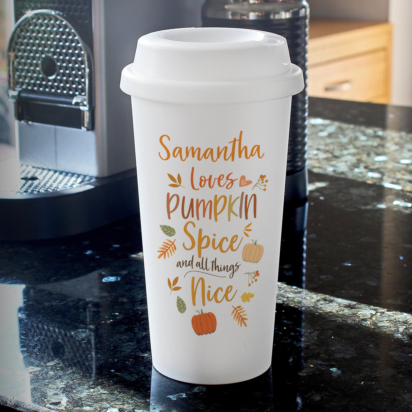 Personalised Pumpkin Spice Travel Mug - MK&JD Gifts