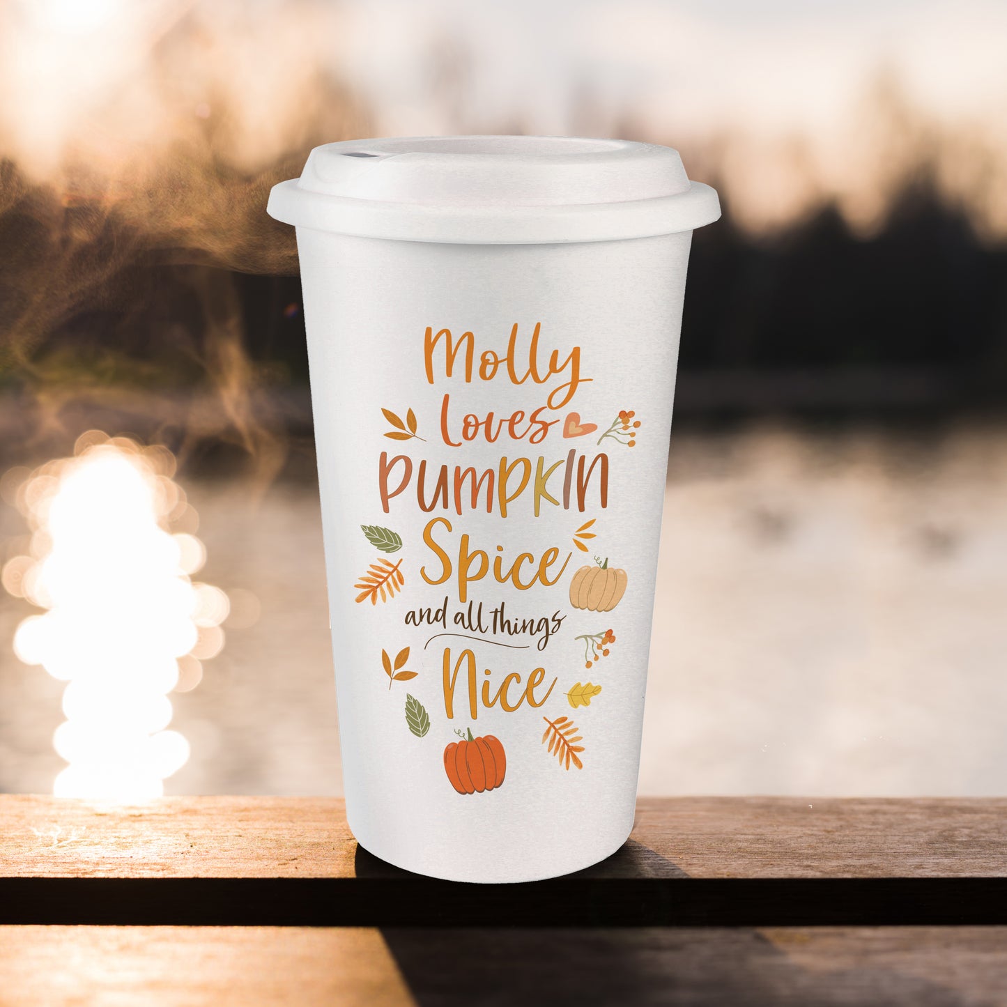 Personalised Pumpkin Spice Travel Mug - MK&JD Gifts