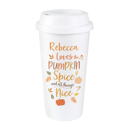 Personalised Pumpkin Spice Travel Mug - MK&JD Gifts