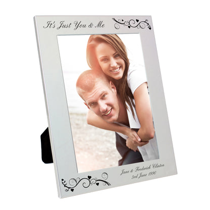 Personalised Silver 5x7 Black Swirl Photo Frame - MK&JD Gifts